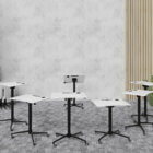 HA folding table-tilt 40 degree abd Table Flat - Black - Walnut - full height - Environment vers 3